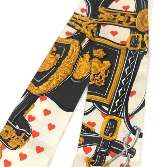 HERMES Twilly Twilly BRIDE DE GALA LOVE HEART BANDEAUX SCARF Scarf silk Orange - Picture 16 of 16